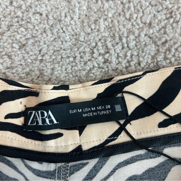 Zara cream black tiger animal print satin effect pyjama pants back slit NWT - Picture 8 of 14